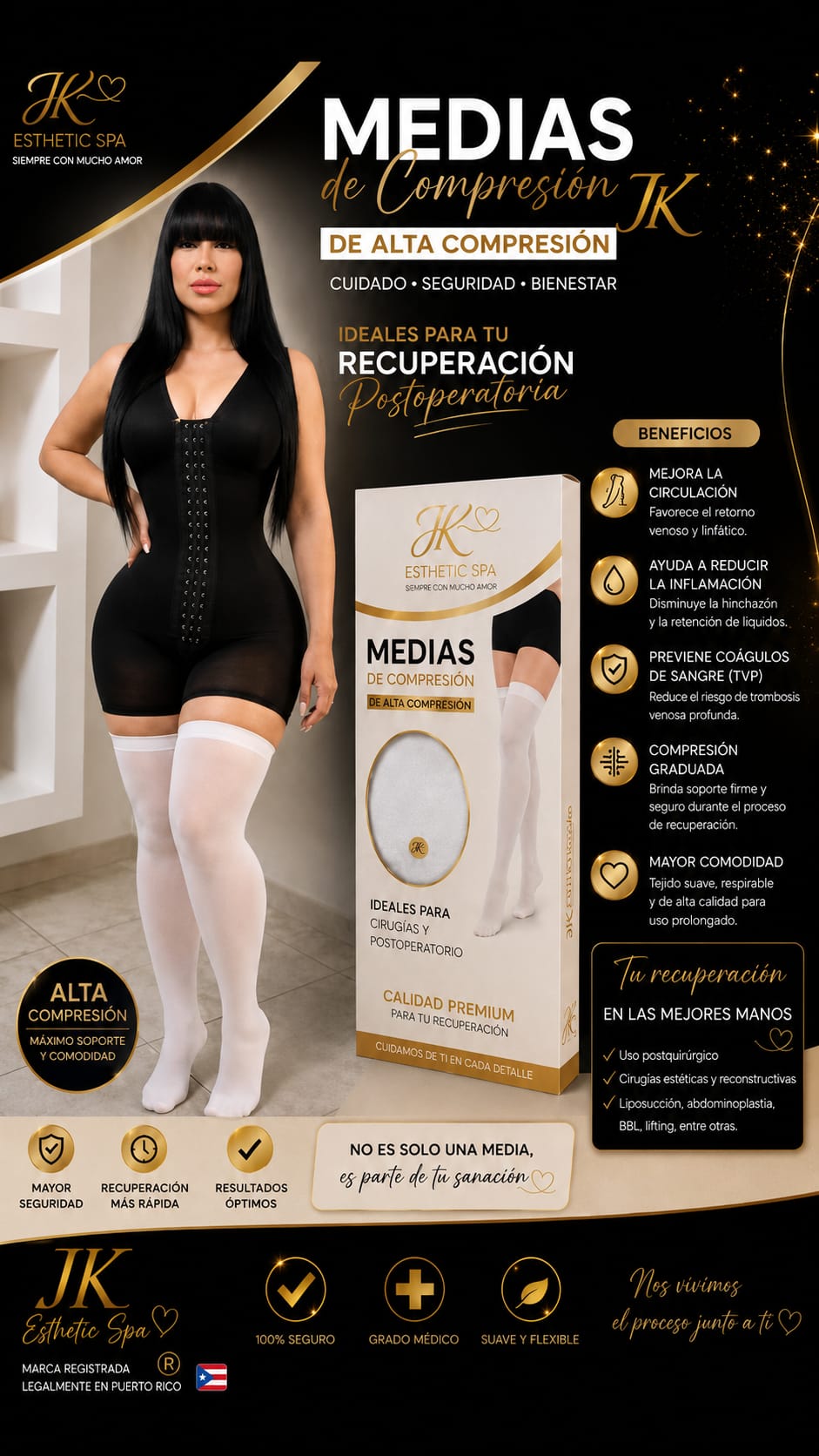 Medias de Compresión | Alta Compresión Postoperatoria JK®