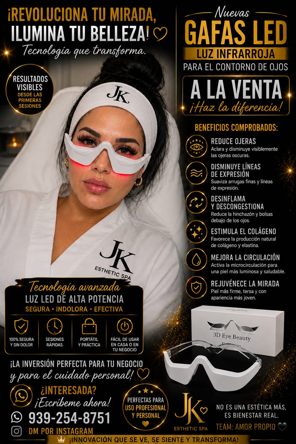 Gafas LED de Luz Infrarroja | Contorno de Ojos JK®
