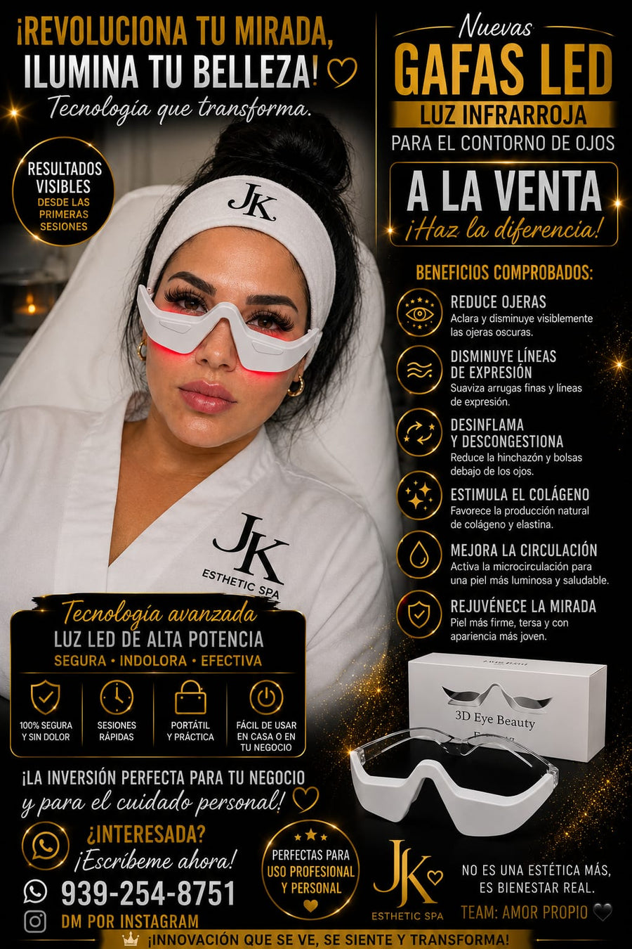 Gafas LED de Luz Infrarroja | Contorno de Ojos JK®