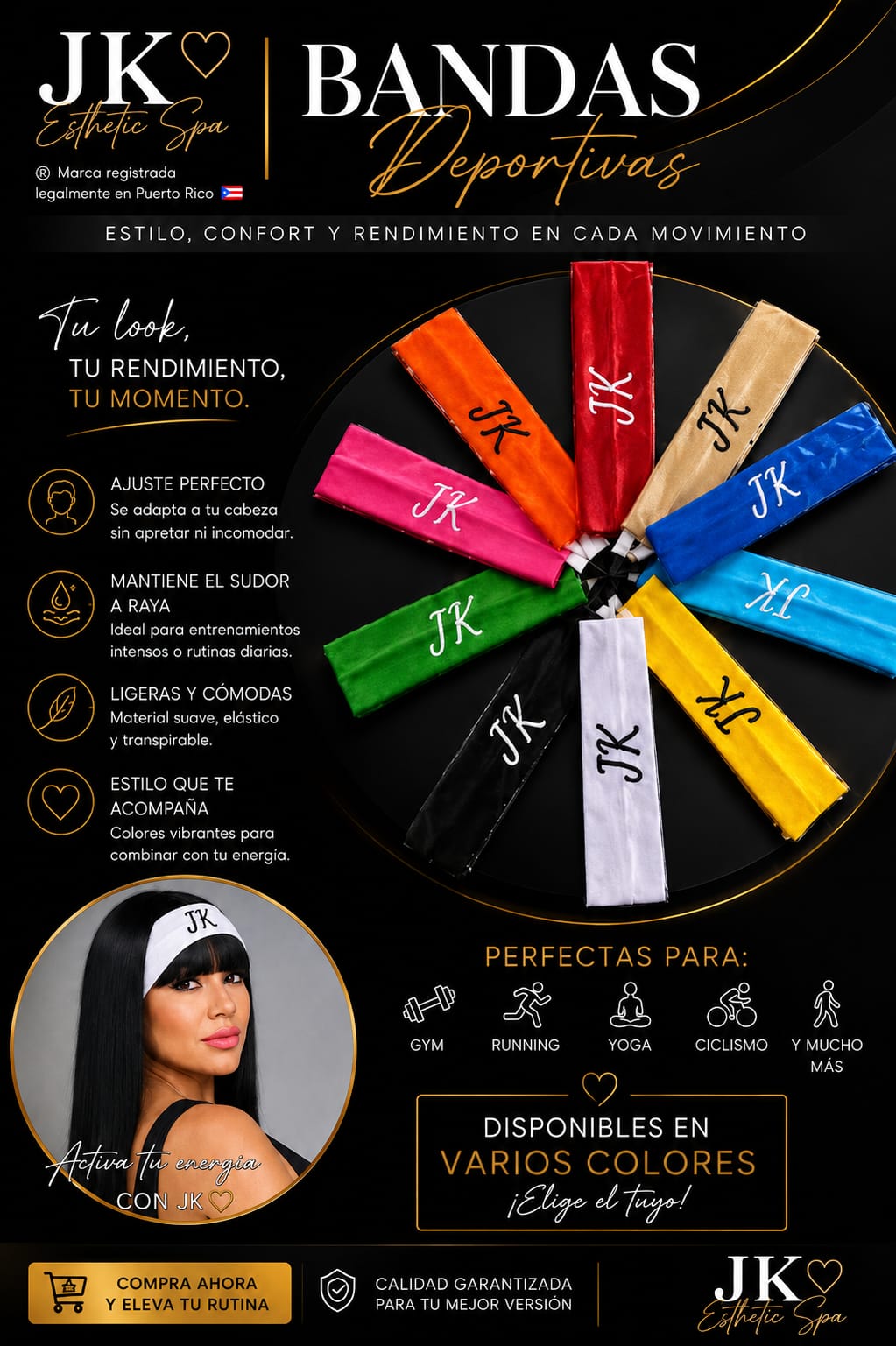 Bandas para el Pelo | 10 Colores para tu Rutina JK®
