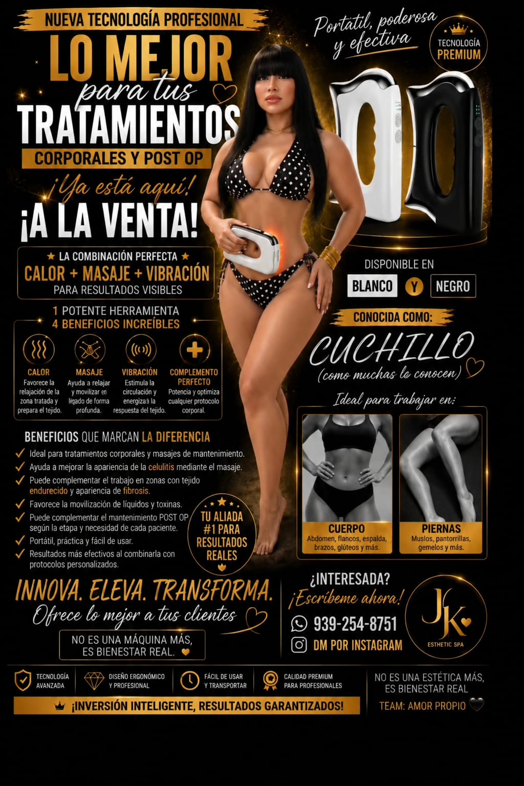 Cuchillo | Herramienta Profesional de Calor, Masaje y Vibración JK®