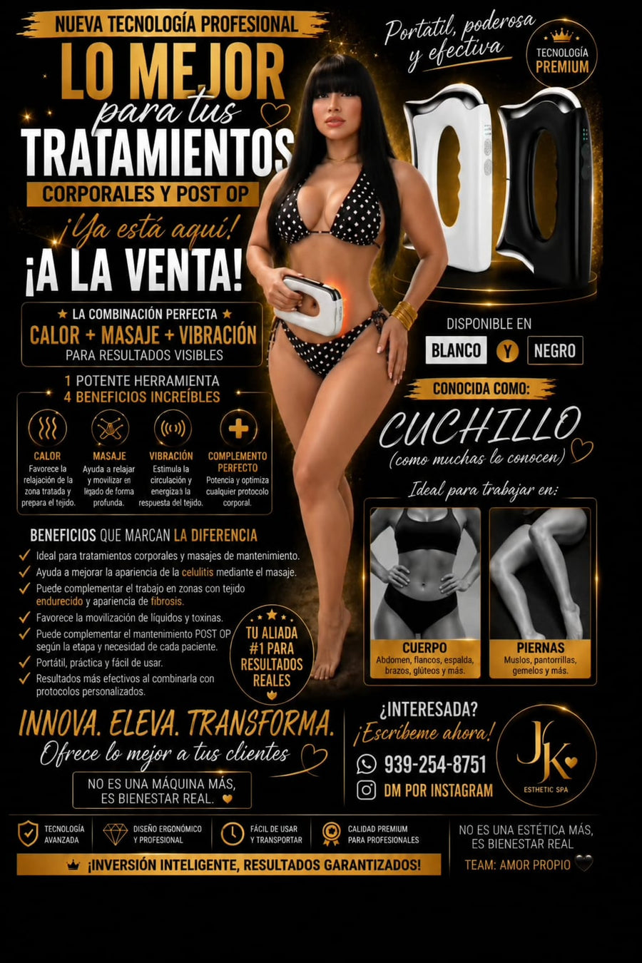 Cuchillo | Herramienta Profesional de Calor, Masaje y Vibración JK®
