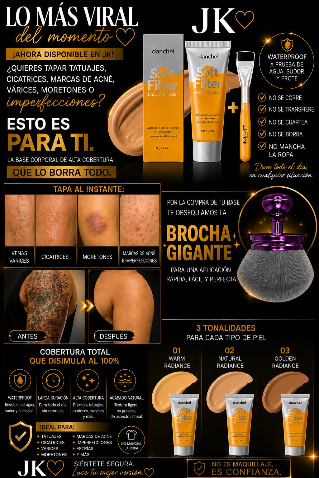 Soft Filter Body Concealer | Base Corporal de Alta Cobertura Waterproof
