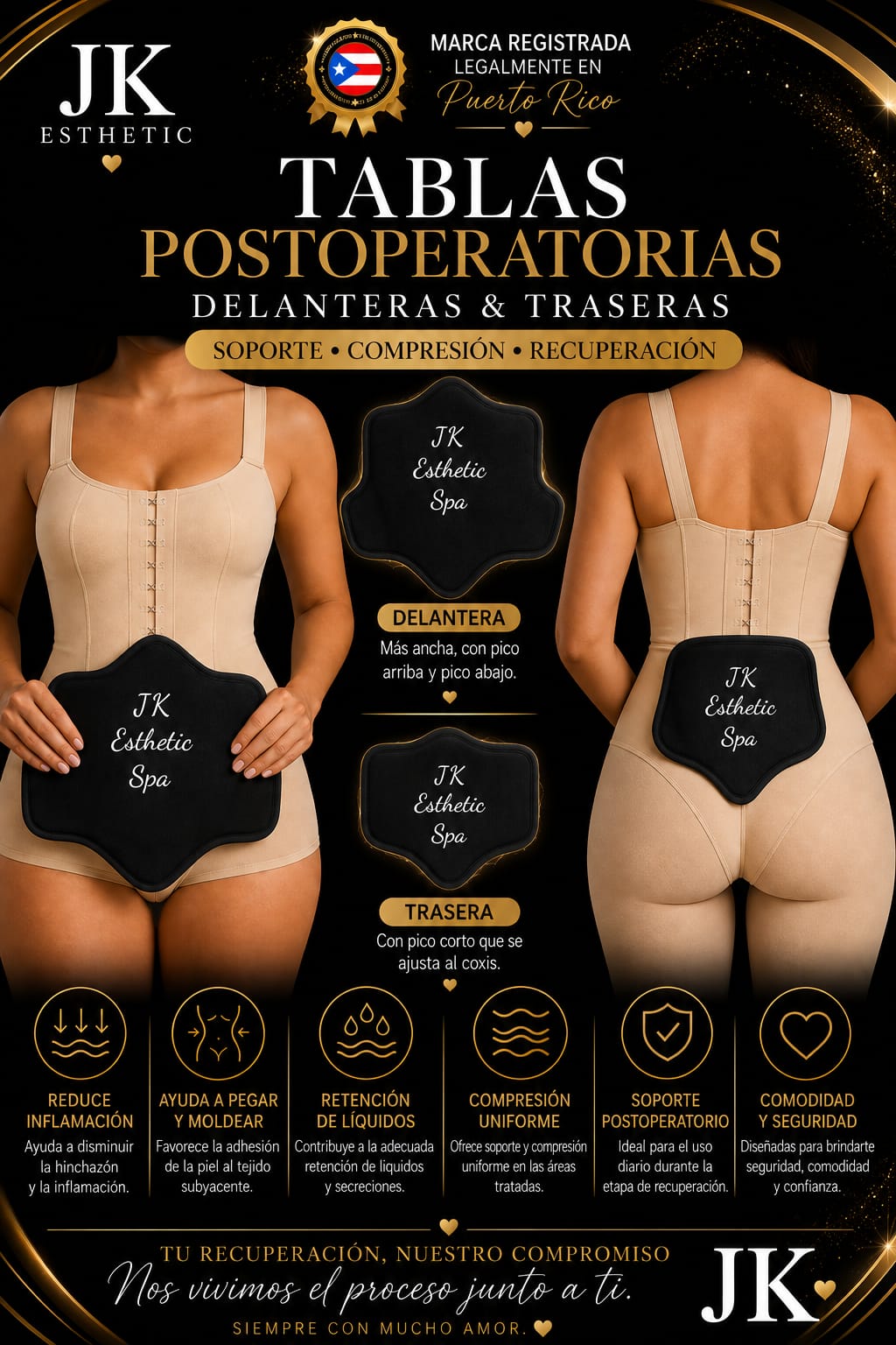 Tablas Postoperatoria | Delantera y Trasera JK®