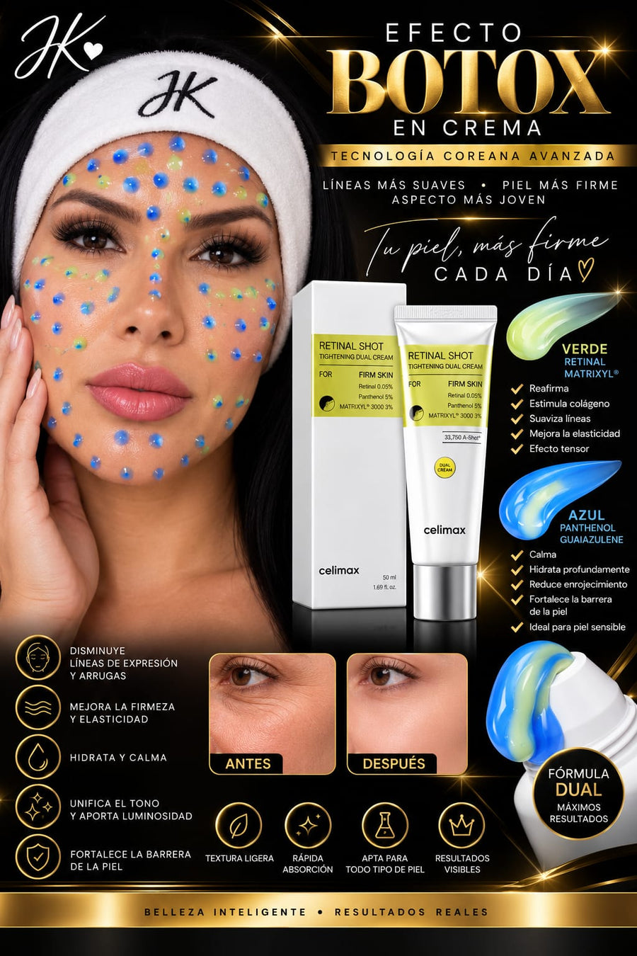 Efecto Botox en Crema | Retinal Shot Tightening Dual Cream Celimax, 50 ml