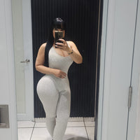 Jumpsuit deportivo JK con estampado de leopardo, vista de espalda