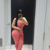 Jumpsuit deportivo JK con estampado de leopardo