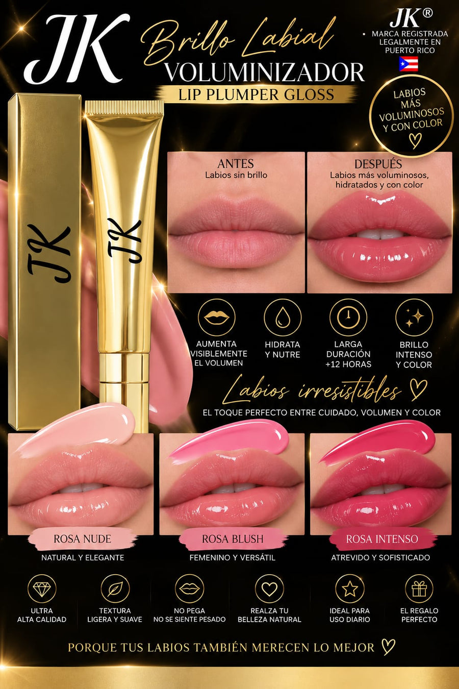 Brillo Labial Voluminizador | Lip Plumper Gloss JK®